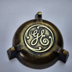 Vintage GE General Electric Bronze Ashtray • Art Deco • Heavy Solid Bronze
